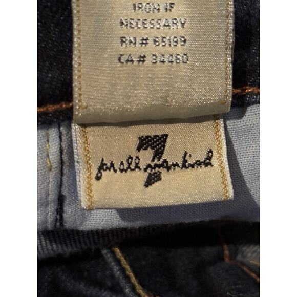 7 FOR ALL MANKIND Women's Dark Wash Blue Skinny 8" Rise Jeans Size 26 Pockets - Picture 11 of 14